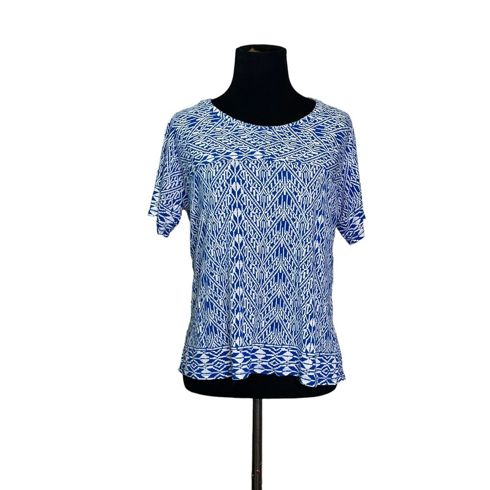 Old Navy blue white print short sleeves tee size small - Picture 6 of 6